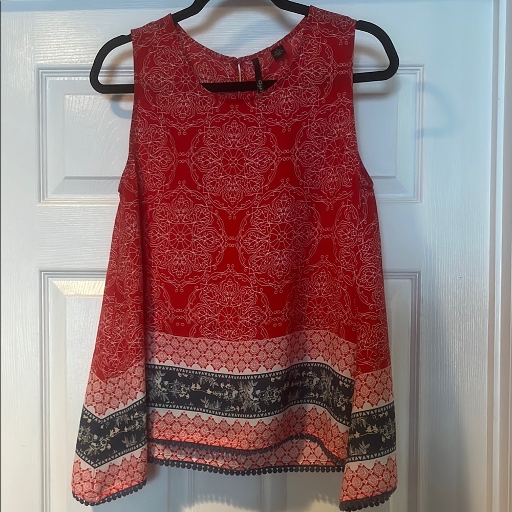 Skye's the Limit Red Sleeveless Boxy Blouse